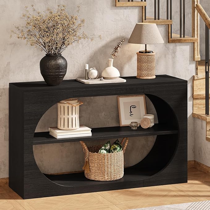 55-Inch Entryway Table with Storage, 3-Tier Console Tables, Behind Couch Table - Image 7