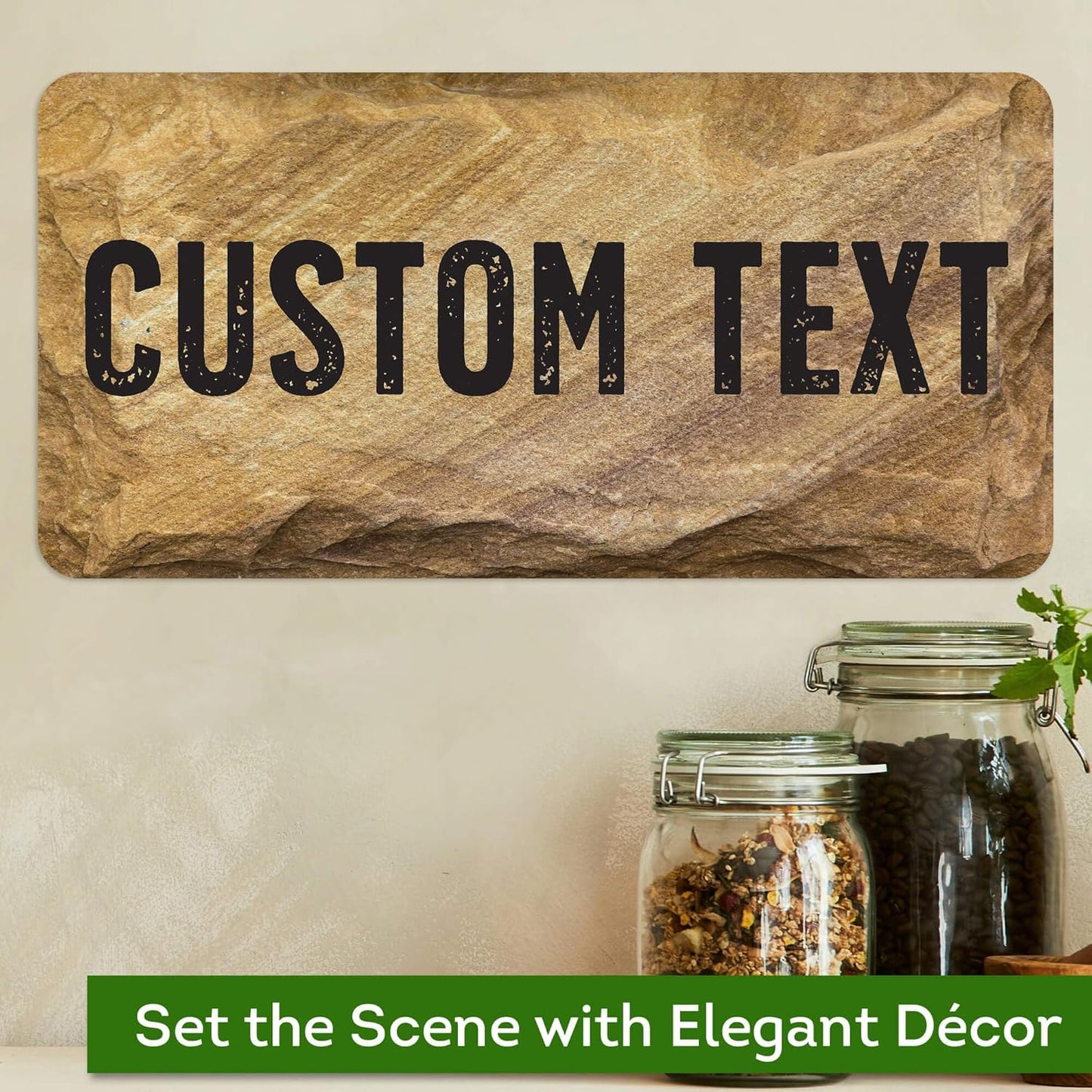 Custom Sign, Custom Street Sign, 11 Font Colors, 13 Font Styles, 4 Hole Options, 22 Sizes, 6x12 Inches, Rust Free DiBound, Fade Resistant, Made in USA by My Sign Center (Stone)