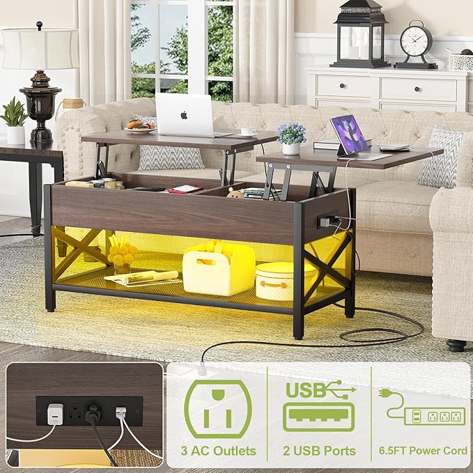 Aheaplus Coffee Table, Lift Top Coffee Table - Image 5