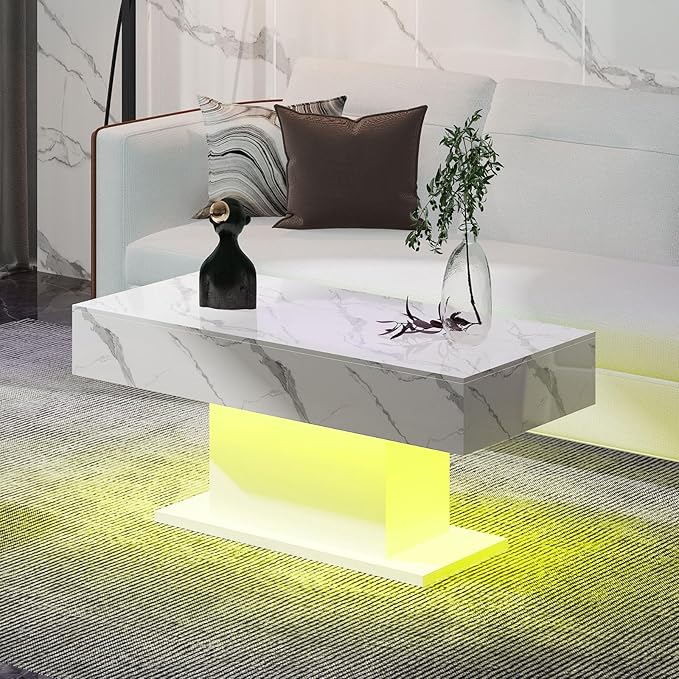 HedoAjim Led Coffee Table for Living Room, Living Room Table Rectangular Center - Image 9