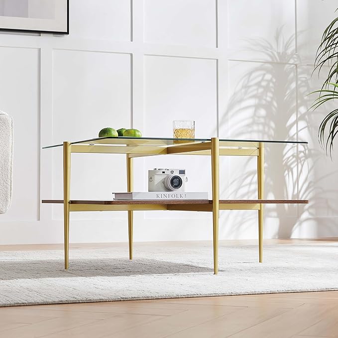 LumFurn X-Large Oval Glass Coffee Table, Mid-Century Modern Design, L47 x W24 x - Image 4