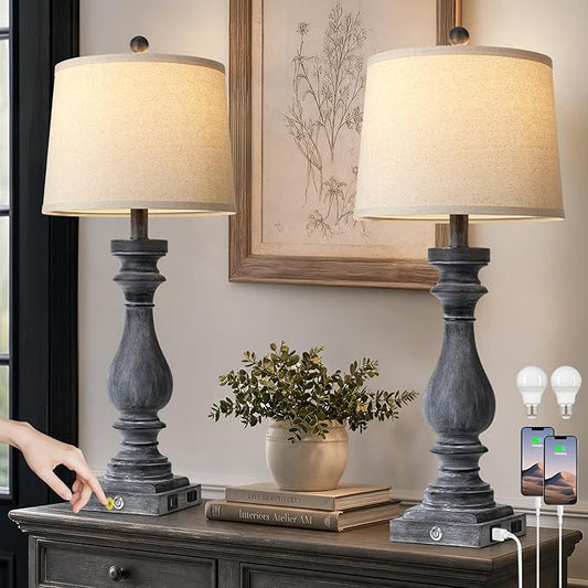 Cinkeda 29" Tall Farmhouse Table Lamp by Cinkeda