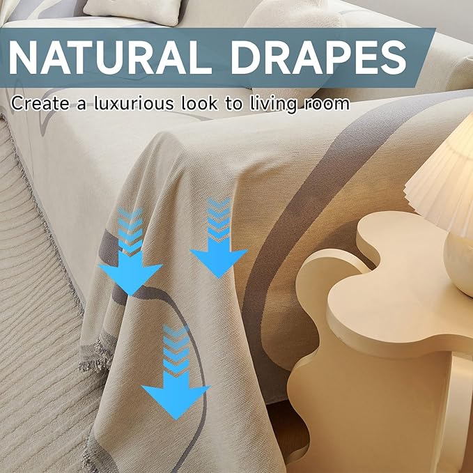 VClife Sofa Cover Washable Soft Plush Couch Cover - Image 3