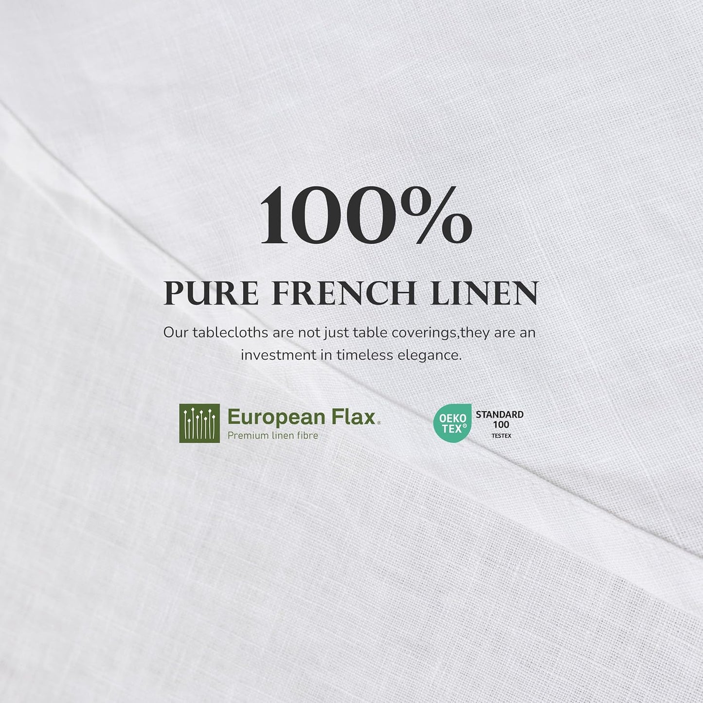 100% Pure French Linen Tablecloths,90Inches Round Table Clothes for Dining,Parties,Picnic,Events,Weddings and Restaurants (RO-White, Round - 90 Inch Dia)