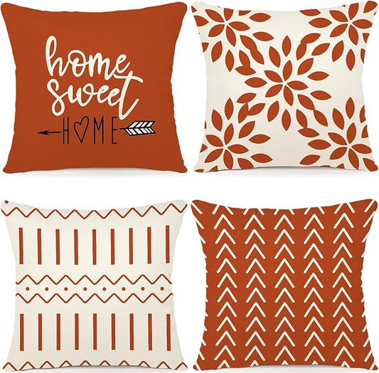 YCOLL Fall Pillow Covers 20x20 Set of 4, Modern Sofa Throw Pillow Cover by PillowCoversExpert