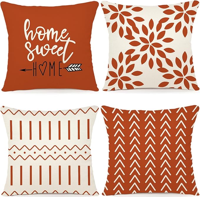 YCOLL Fall Pillow Covers 16x16 Set of 4, Modern Sofa Throw Pillow Cover by PillowCoversExpert