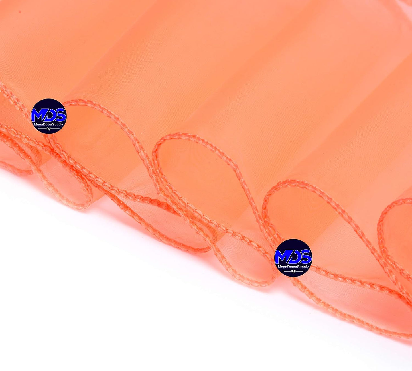 MDS Pack of 10 PCS Organza Chair Sashes Wider Dining Chair Bows Ribbon Tie Back for Wedding Party Birthday Bridal Shower Reception Event Banquet Home Chair Cover Decoration - Light Orange