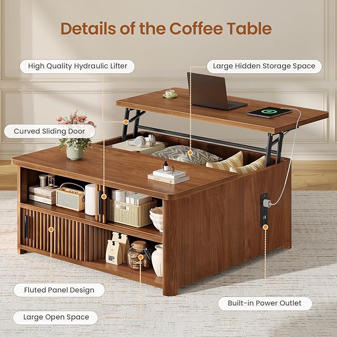 Itaar 31.5" Lift Top Coffee Table - Image 3