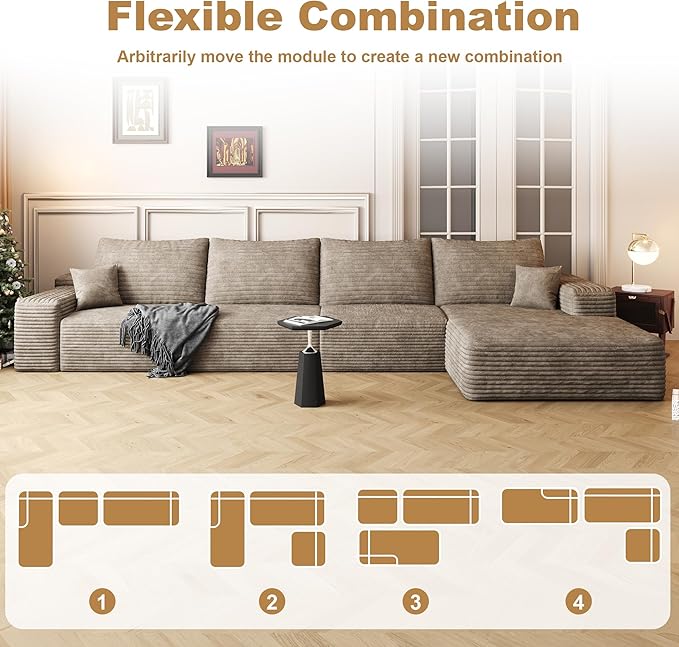 AUGOP 136" Sectional Couches for Living Room Modern Modular Sofa - Image 7