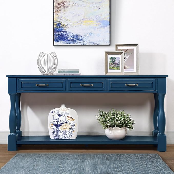 Knocbel Long Antique Entry Console Table - Image 6