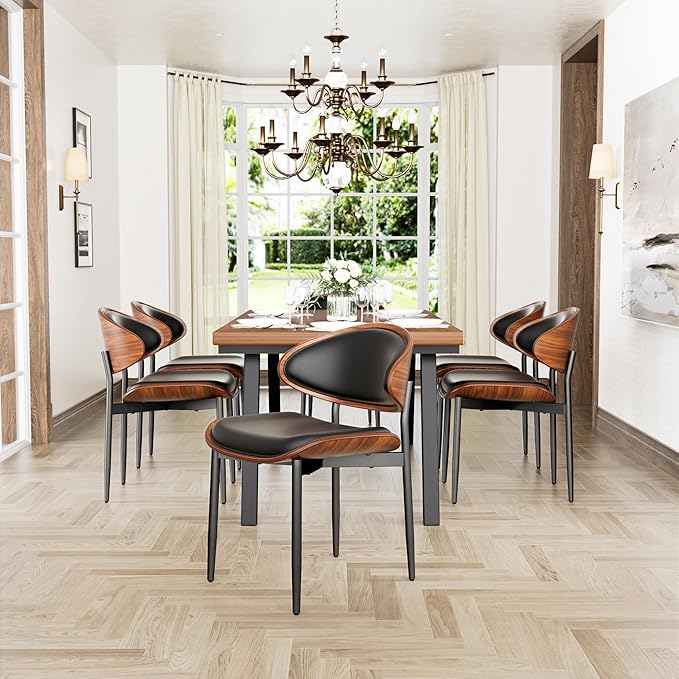 YaFiti Dining Chairs Set of 8, Dining Room and Kitchen Chairs, Mid Century - Image 3