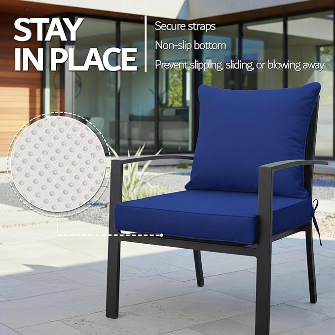 19x19 Inch Patio Chair Cushions Set of 2, Outdoor Furniture Cushions - Image 5