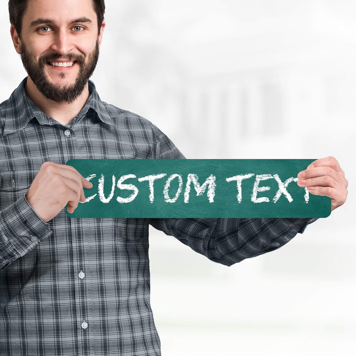 Custom Sign, Custom Street Sign, 11 Font Colors, 13 Font Styles, 4 Hole Options, 22 Sizes, 4x18 Inches, Rust Free DiBound, Fade Resistant, Made in USA by My Sign Center (Chalkboard Green)