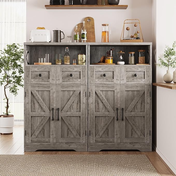 Befrases Set of 2 Farmhouse Storage Cabinet - Image 2