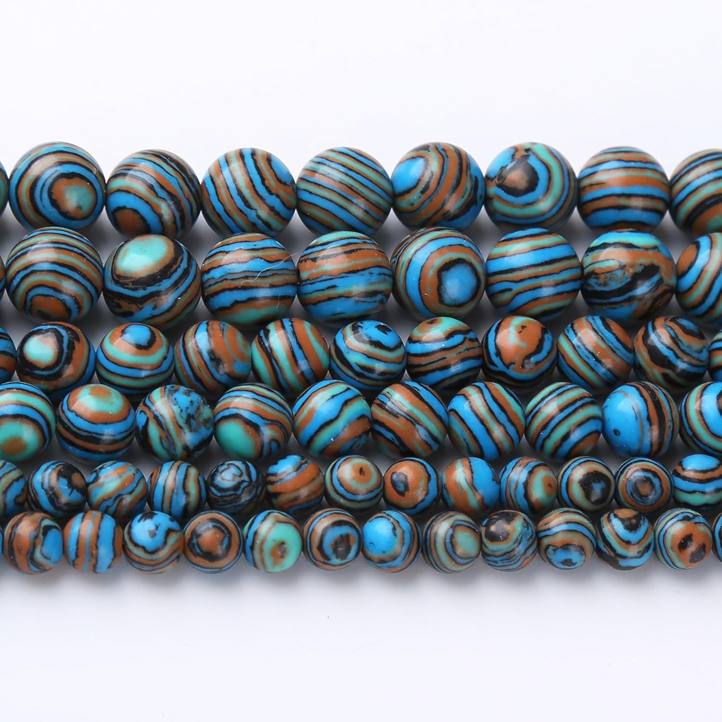 Blue Peacock Turquoise Stone Beads Gemstone Round Crystal Energy Jade Beads Stone Beads for Jewelry Making DIY Bracelet Necklace Jewelry Making 1 Strand 15.5inch 31PCS 12MM