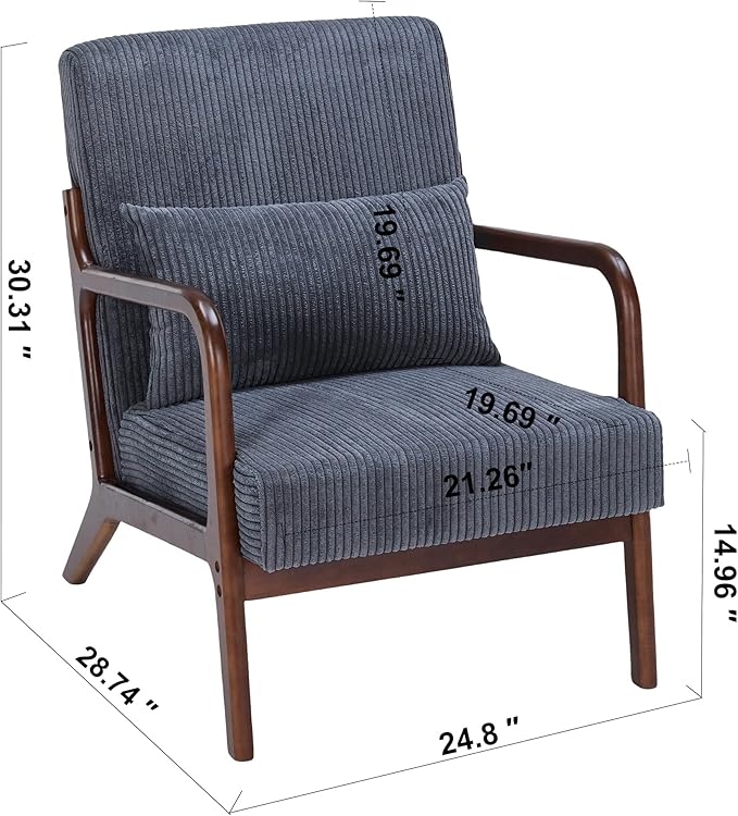 Mid-Century Modern Accent Chair & Coffee Table Set, Vintage Luxury 2-Piece - Image 2