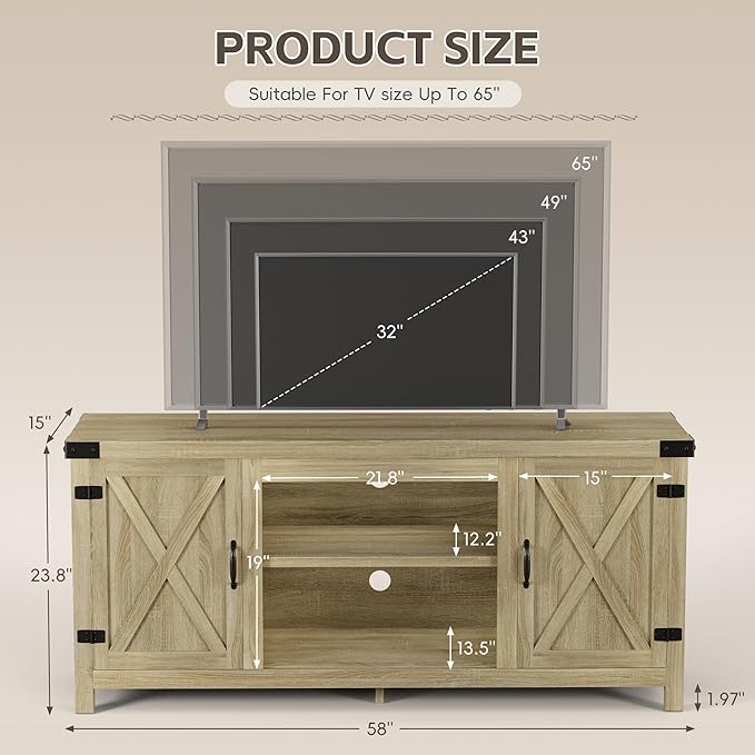 YESHOMY Modern Farmhouse TV Stand - Image 6