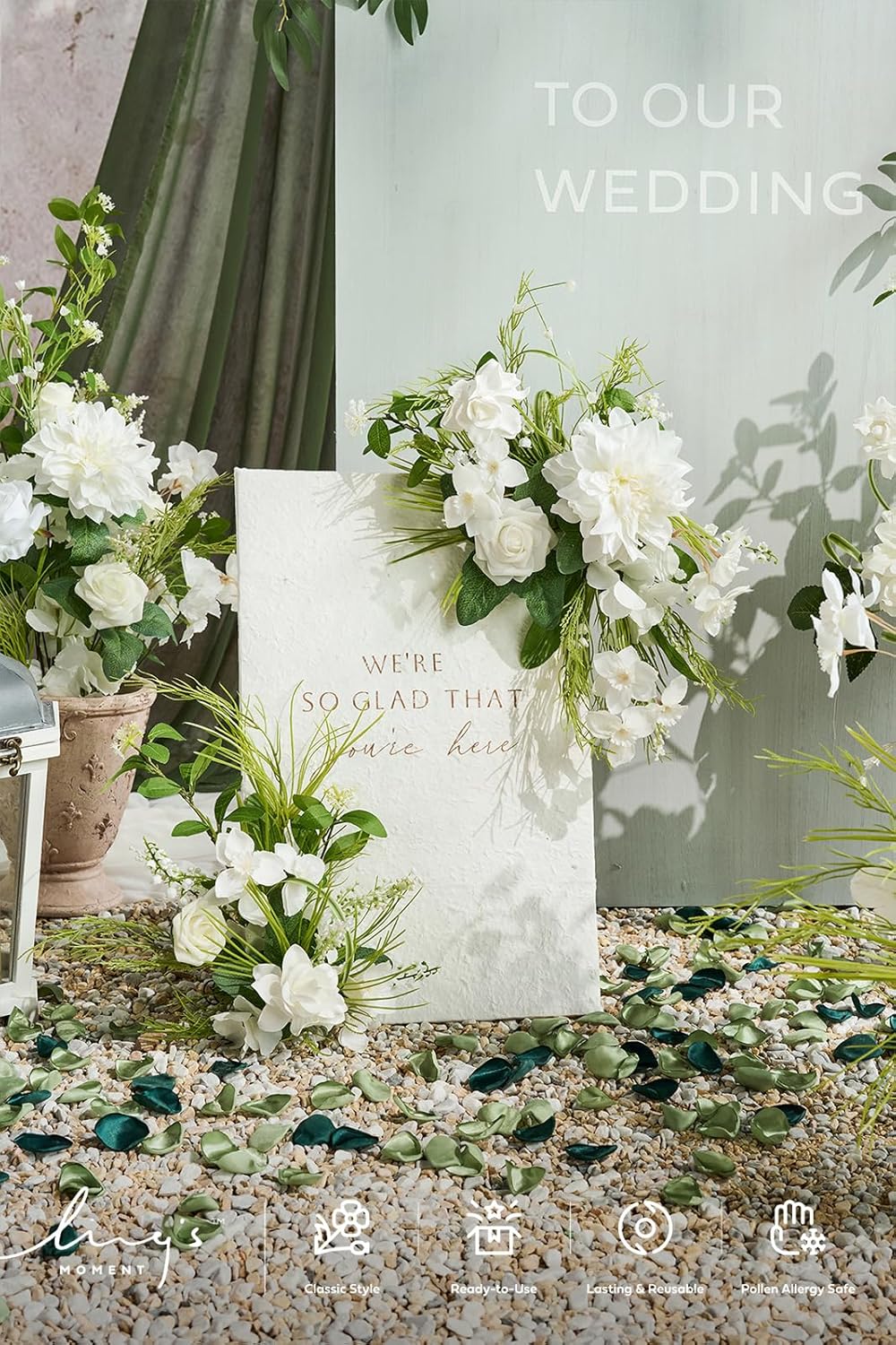 Ling's Moment Rose Petals, Silk Flower Petals for Wedding/Aisle/Flower Girl Baskets/Table Centerpiece Décor,etc.Sage Green 200pcs