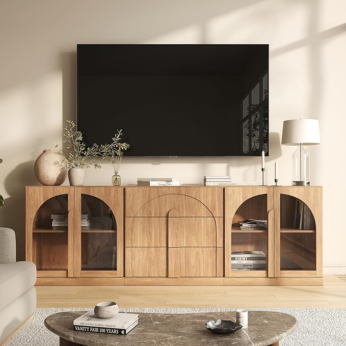 BELLEZE 3-Piece Modular Sideboard Cabinet Freely Configurable, Modern Wood - Image 5