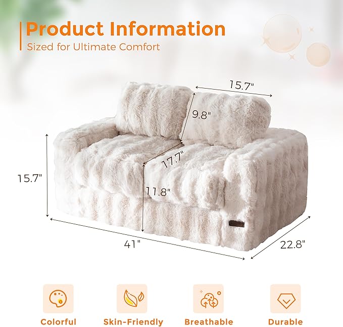 MAXYOYO Extra Wide Kids Bean Bag Chair, Comfy Bubble Fabric Bean Bag Sofa - Image 2
