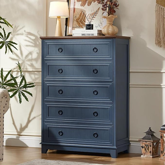 Joaxswe Farmhouse 5 Drawer Dresser by Joaxswe