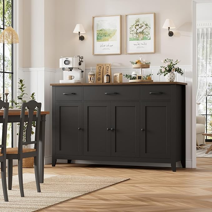 HORSTORS 55" Buffet Cabinet, Modern Farmhouse Sideboard Buffet - Image 4
