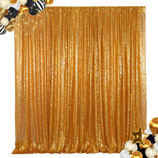 ShinyBeauty Sequin Backdrop 10FTx10FT Gold Photo Backdrop for Birthday Party Sparkle Backdrop Curtain for Photograph Gold Shimmer Backddrop Curtain Glitter Backdrop Curtain Shimmer Background