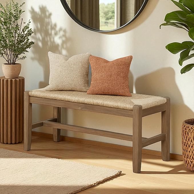 Alaterre Furniture Newport 40 Inch Solid Wood Entryway Bench - Image 2