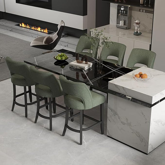 VKNOW Bar Stools Set of 6, Modern Counter Stools by VKNOW