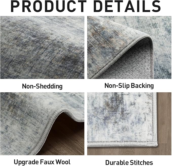 10x14 Area Rugs Washable Rug: Modern Abstract Living Room Rug Soft Anti-Skid - Image 6