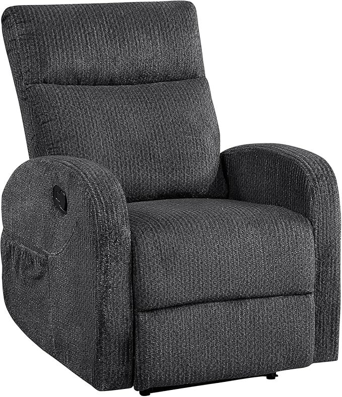 Lexicon Manual Recliner Chair, Textured Microfiber Reclining Chair, Wall Hugger - Image 11
