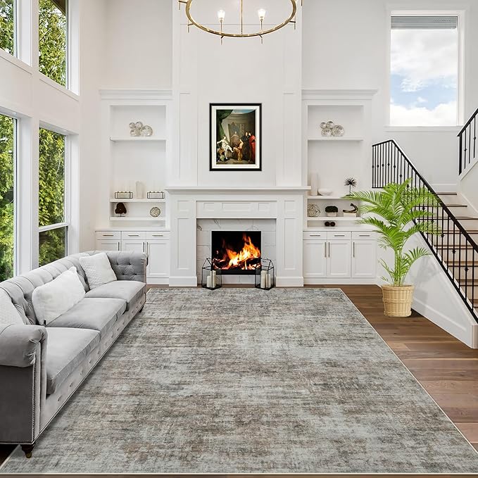 4x6 Area Rugs Washable Rug: Modern Abstract Living Room Rug Soft Anti-Skid Thin by GENTDRIZZ