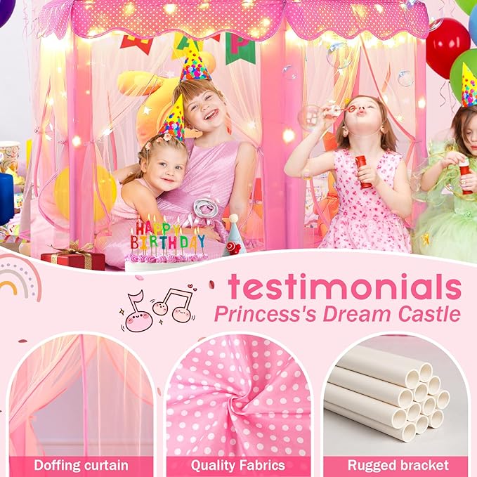 Monobeach Princess Tent Girls Large Playhouse Kids Castle Play Tent - Image 6