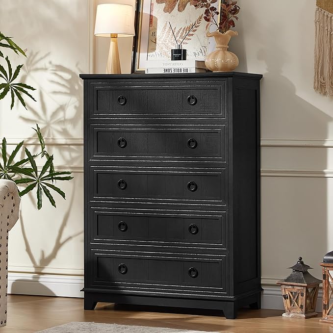 Joaxswe Farmhouse 5 Drawer Dresser - Image 8