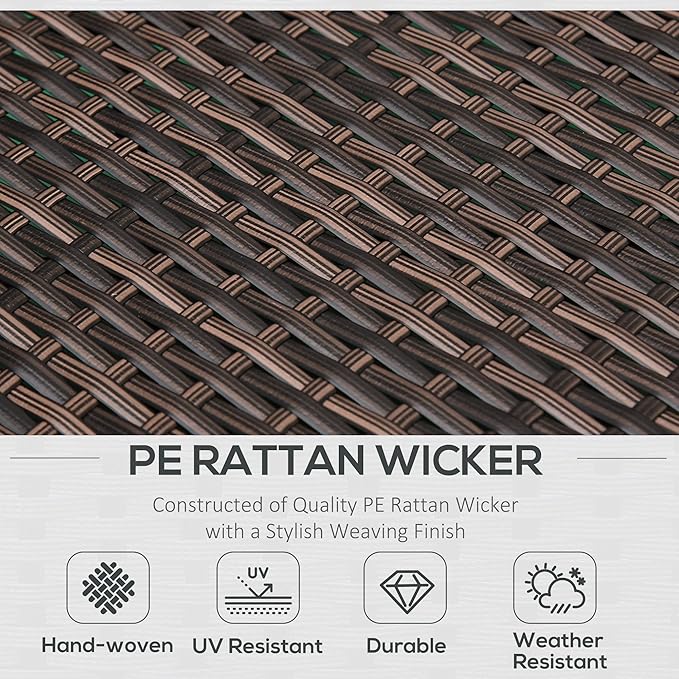 Outsunny 5 Pieces Rattan Wicker Lounge Chair Outdoor Patio Conversation Set - Image 3
