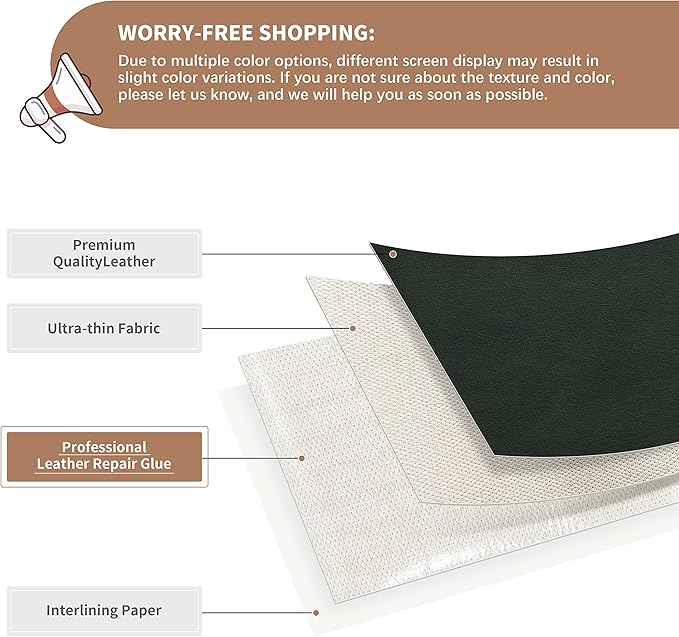 ONine Leather Repair Patch，Self-Adhesive Couch Patch，Multicolor Available - Image 2