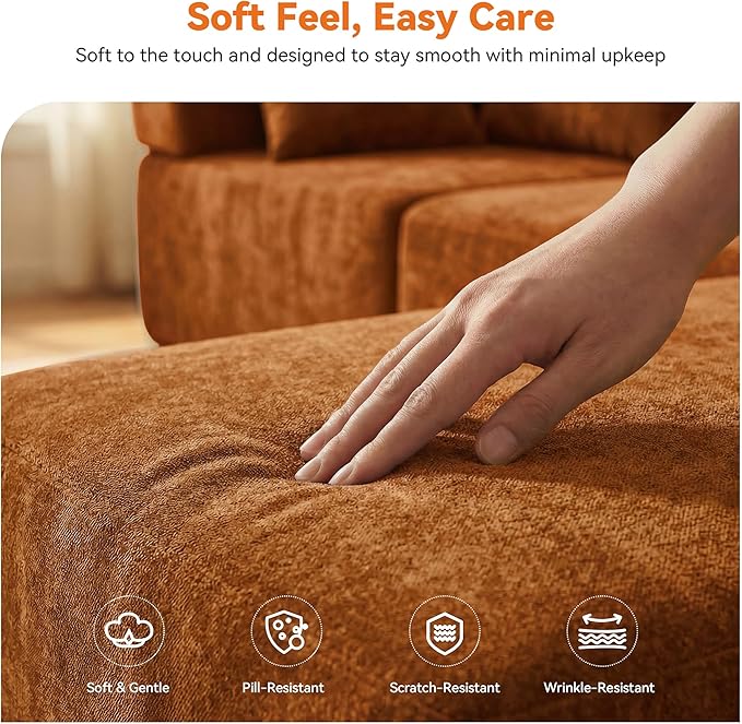 MONVANE 141" U Shaped Cloud Sectional Couch - Image 8