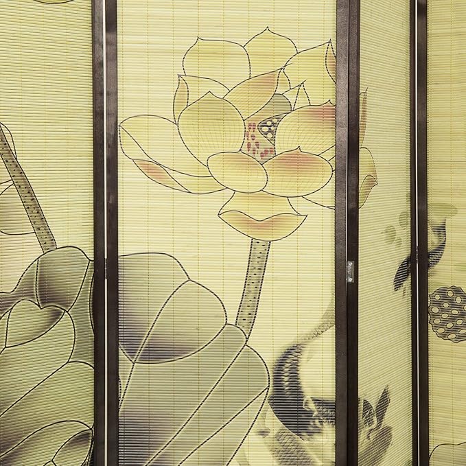 MyGift Decorative 6-Panel Folding Room Divider Bamboo Screen - Image 6