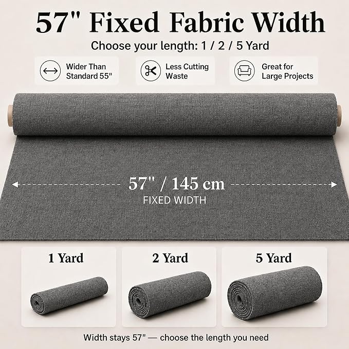 Mini Chenille Linen Blend Upholstery Fabric by the Yard, 57 Inch Wide Soft - Image 3