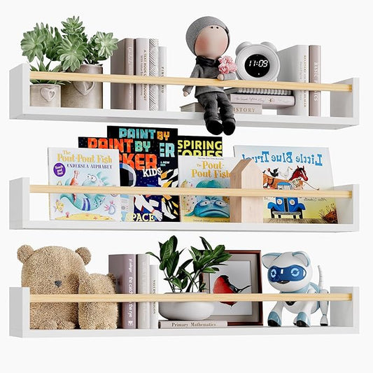 Fixwal Nursery Book Shelves, 23.6 Inch Floating Bookshelves by Fixwal