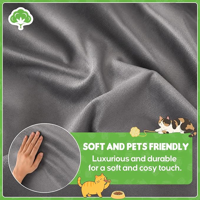 LOllON Velvet Couch Cover for Cats Dogs Kids - Image 5