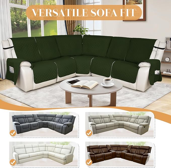 HDCAXKJ 100% Waterproof Reclining Sectional Couch Covers L Shape Recliner Sofa - Image 5