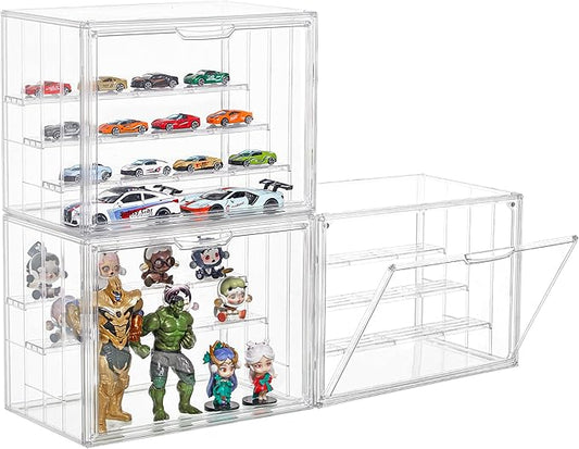 3 Pack Display Case for Collectibles 4 Layer Updated Adjustable Acrylic Display by LXLXXL