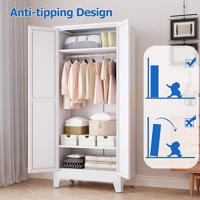 GAIOUS Metal Wardrobe Cabinet - Image 6