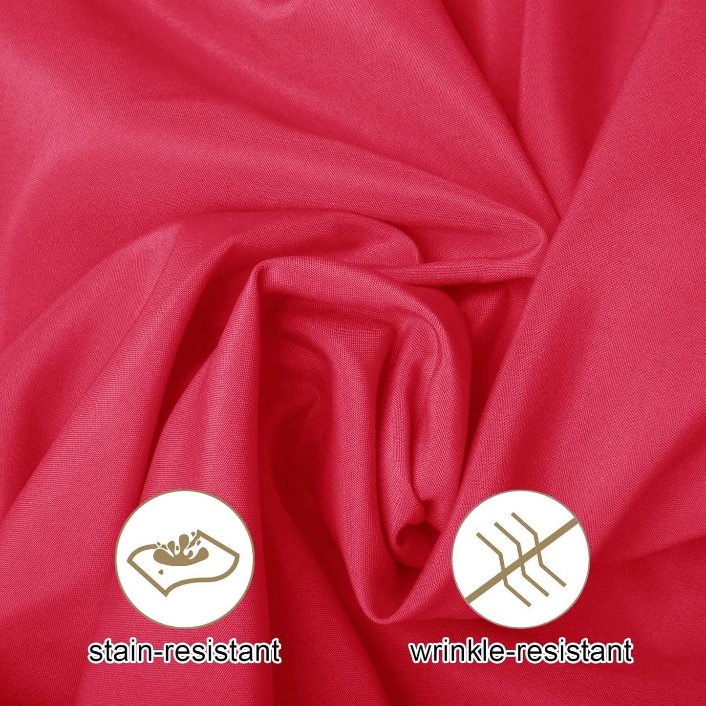 Ascoza 2pack 90 Inch Red Round Tablecloth in Washable Polyester Fabric for Wedding/Banquet/Restaurant/Parties…
