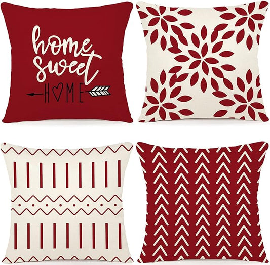 YCOLL Christmas Pillow Covers 16x16 Set of 4, Modern Sofa Throw Pillow Cover by PillowCoversExpert