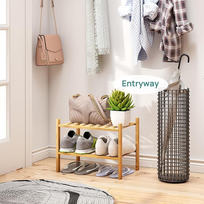 viewcare Small Shoe Rack, 2-Tier Shoe Rack - Image 2