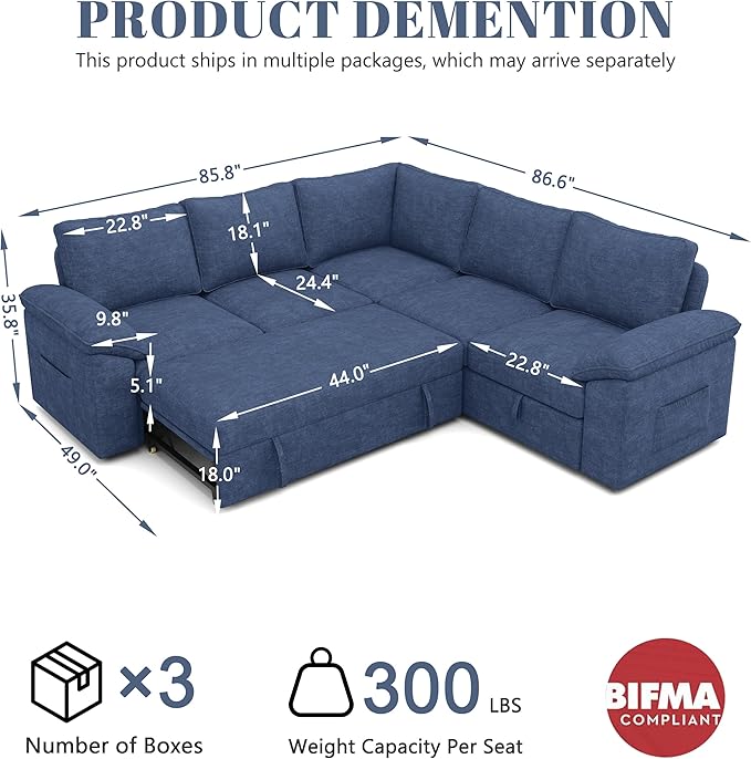 85 Inch Modular Sectional Sofa - Image 3