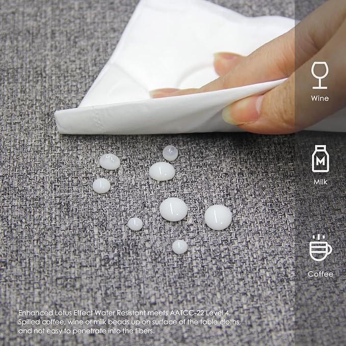 BALCONY & FALCON Small Square Tablecloth Washable Wrinkle Resistant and Water - Image 3