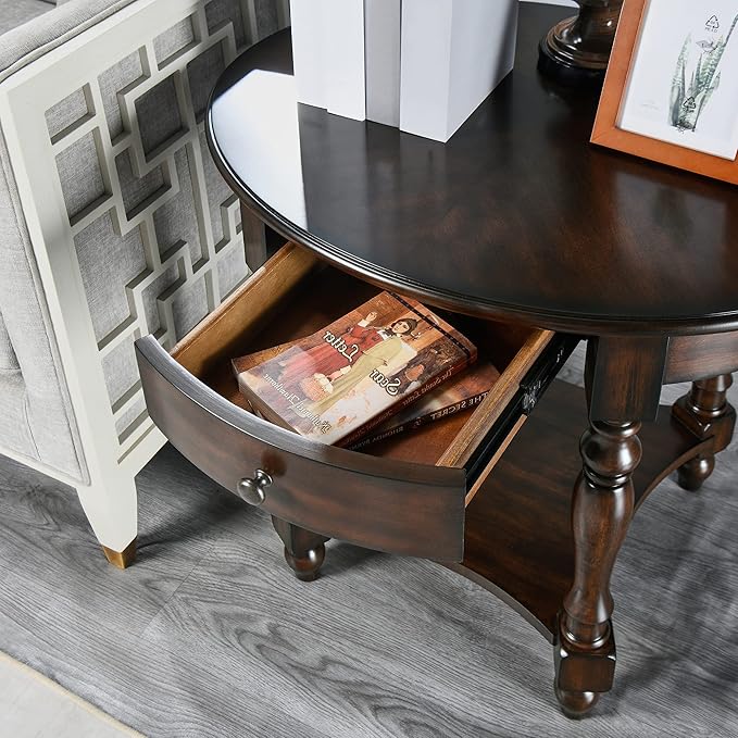 LEEMTORIG Oval Round End Table - Image 4